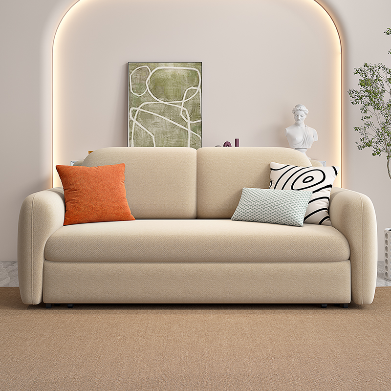 欧梵森 北欧沙发床客厅折叠两用可伸缩轻奢小户型现代简约双人储物组合乳胶布艺沙发简欧风格坐卧多功能家具家装高清大图