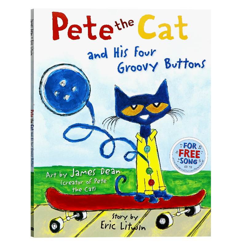 [正版]皮特猫和他的四颗时髦纽扣 英文原版绘本 Pete the Cat and his Four Groovy Bu高清大图