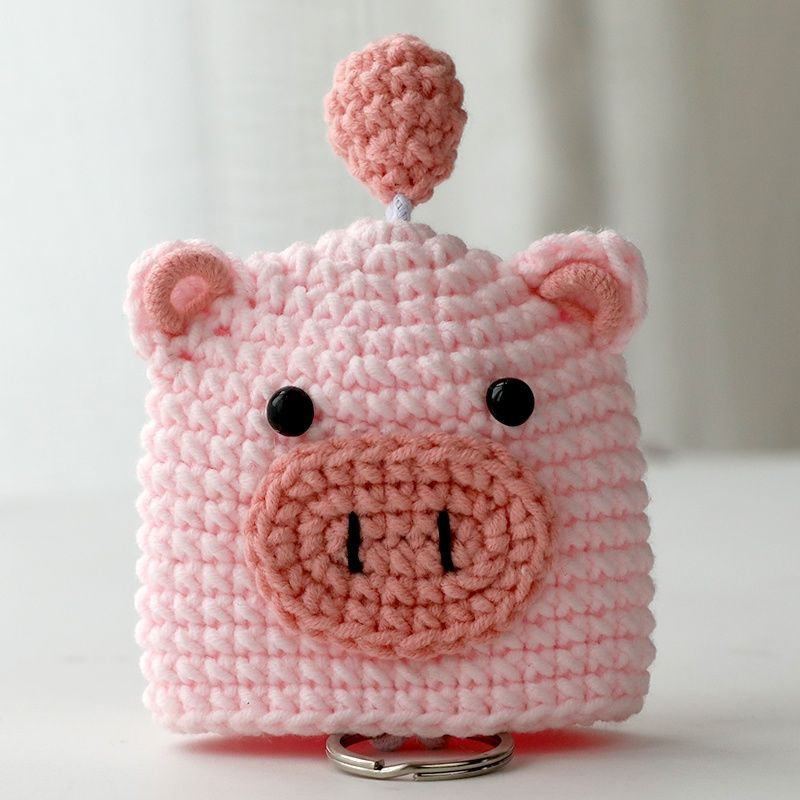 手工编织创意diy汽车钥匙包保护套钩织毛线手作抽拉卡通款材料包 06