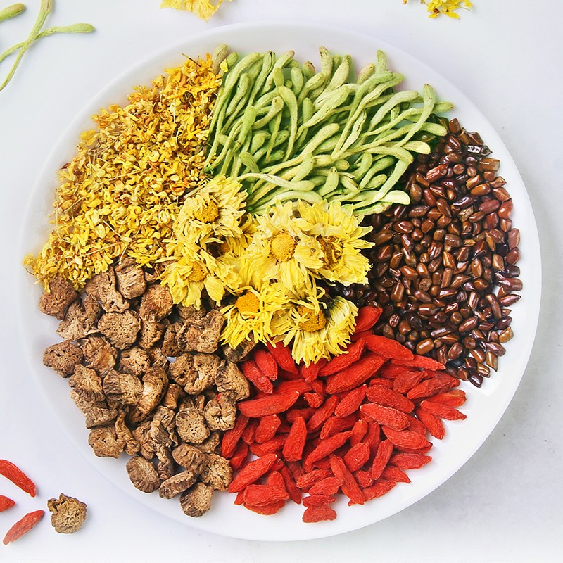 忆江南 菊花枸杞决明子茶金银花熬夜养护养生茶肝泡水茶包养生花茶 菊花枸杞决明子茶60g高清大图