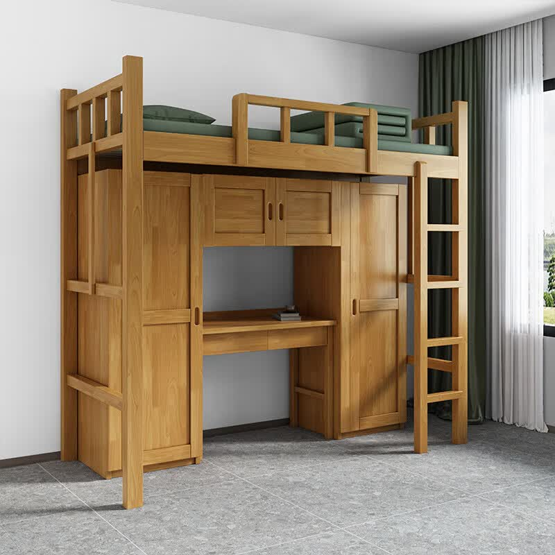 妍苒制式营具 实木组合营具床(榉木色)