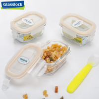 三光云彩(GLASSLOCK)钢化玻璃保鲜盒150ml*3韩国进口加厚耐摔婴儿辅食盒迷你辅食碗加厚耐摔耐高温宝宝碗小号