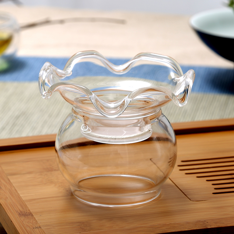 常生源 茶具茶滤茶漏玻璃滤茶器茶道 鼓型茶漏