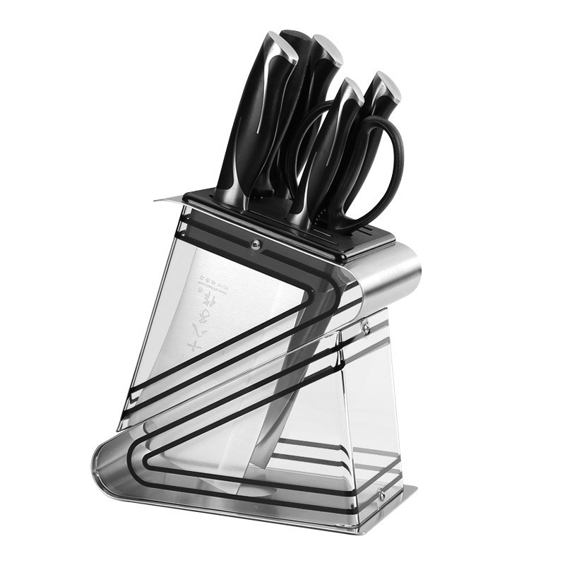 十八子作阳江十八子菜刀厨房刀具套装v金混搭钢材臻锦七件套刀sl1619