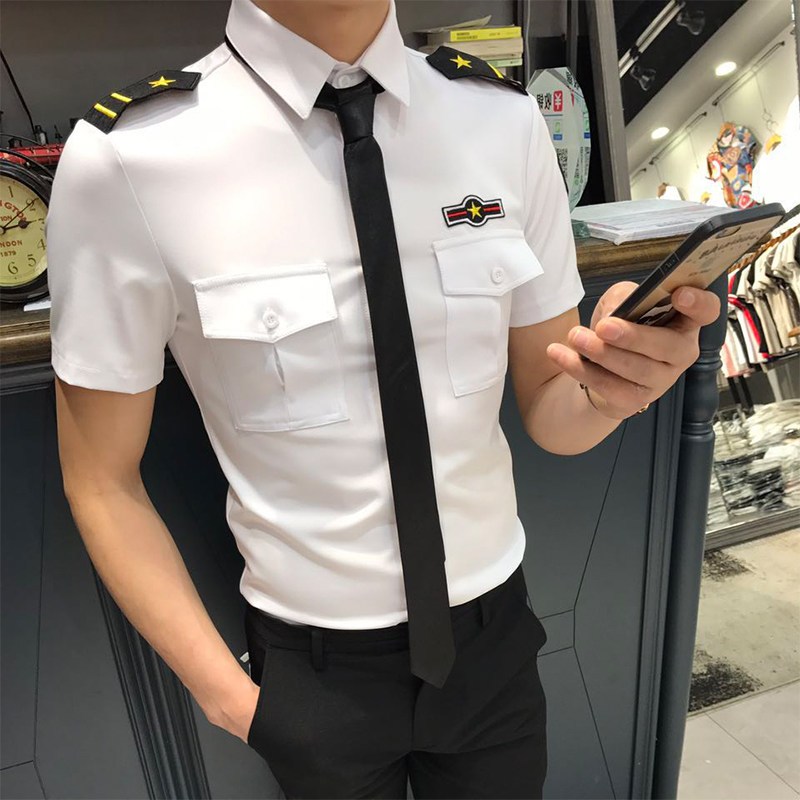 酒店ktv夜场少爷服装男服务生工作制服 夏款酒吧短袖衬衫
