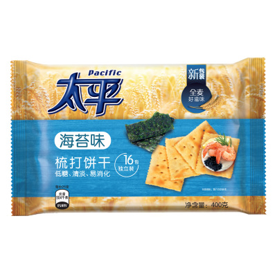 亿滋太平梳打苏打饼干酵母海苔味代餐早餐400g(新旧包装随机发货)