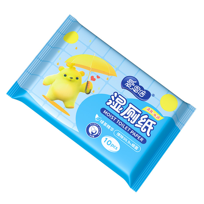 爱恩倍湿厕纸可冲散清爽水润杀菌携装10片启封装*6包