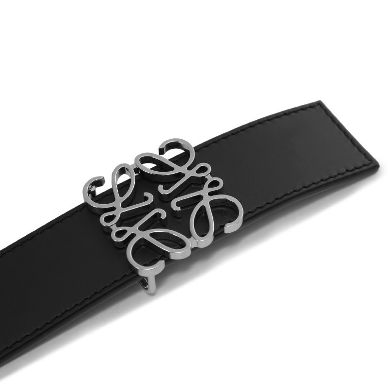 罗意威loewe男士牛皮革不可裁剪anagram搭扣板扣式双面皮带腰带e619z2