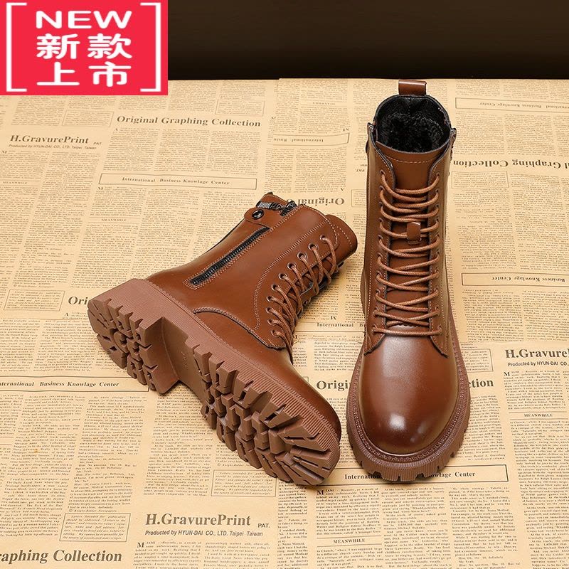 可莉允女童靴子2022新款秋冬款马丁靴英伦风公主中大童儿童短靴单靴图片