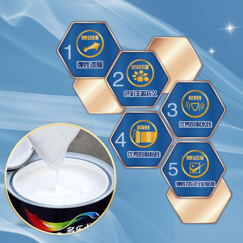 多乐士(Dulux) 保丽居弹性外墙漆乳胶漆外墙油漆涂料工程漆面漆A601 5L 哑光白色