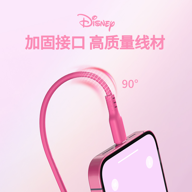 DISNEY迪士尼 三合一数据充电线 手机苹果iphone充电线华为type-c数据线高清大图