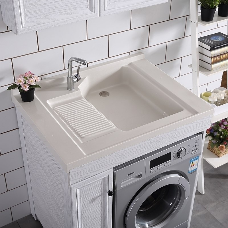 小户型洗衣机柜子阳台组合一体台盆柜单独滚筒伴侣太空铝洗衣柜h款100