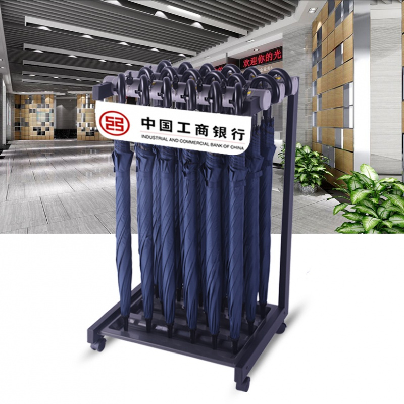 12头24头36头便民雨伞纳丽雅架带伞商用酒店大堂带锁雨伞架锁家用简约 加强加大锁10头配10把23寸直含印