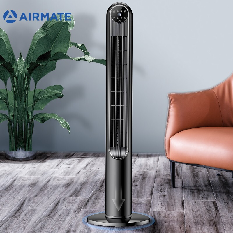 艾美特 (Airmate) 电风扇 家用智能遥控定时/卧室摇头落地扇/家用通风循环塔扇/无叶风扇 CT-R5