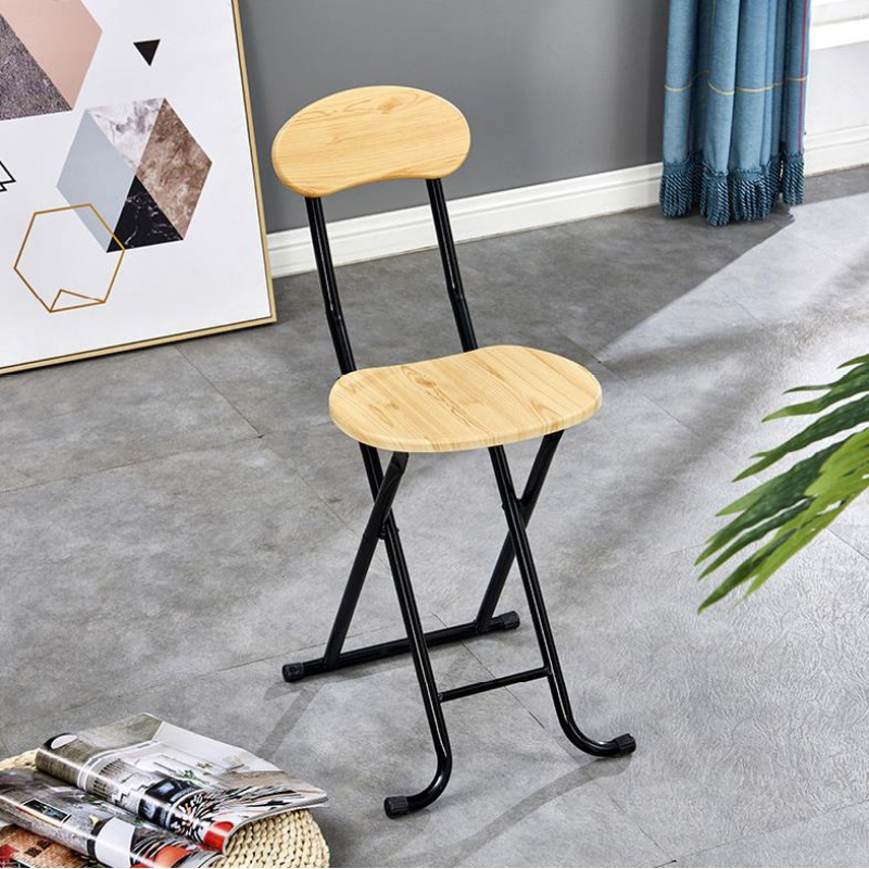 皇豹黑色懒人便携单人休闲家用折叠椅子靠背办公室小型椅子阳台凳子