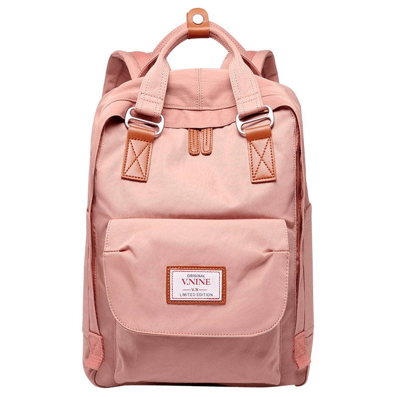 第九城vnine双肩包女士电脑包时尚百搭休闲背包韩版高中大学生书包女