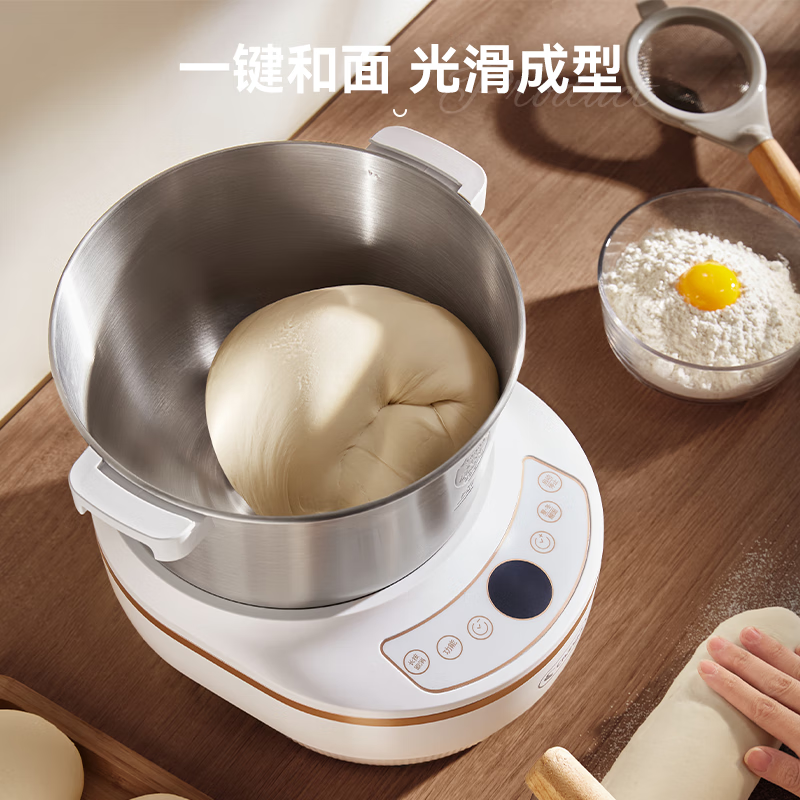 长帝(Changdi)和面机家用揉面机厨师机全自动多功能智能做馒头搅面机面包面粉发酵醒面直流电机 团团和面机高清大图