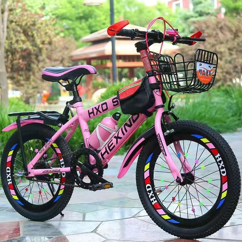 儿童山地变速自行车182024寸适合815岁男孩小学生单车 豪华款【单速*樱花粉】车筐+后车 18寸适合身高115-135cm