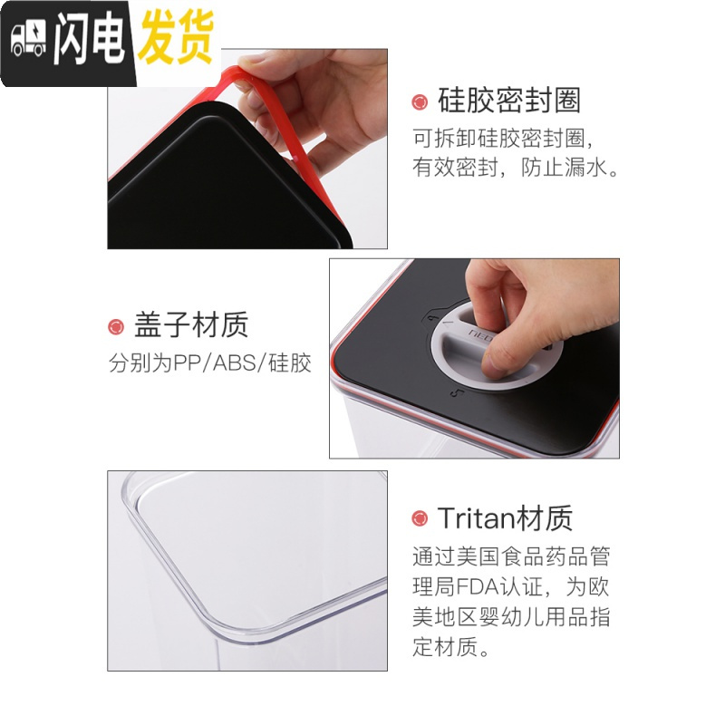 三维工匠旗舰店便携密封水果便当盒tritan便当盒
