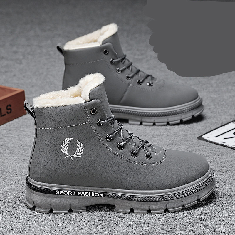 枫述冬季棉鞋男加绒男士雪地靴男鞋高帮加厚保暖中帮马丁靴短靴子潮鞋