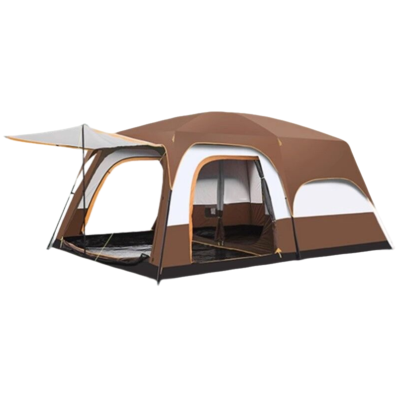 劲脉 户外野营帐篷 咖啡色-330*210*180CM 顶高清大图