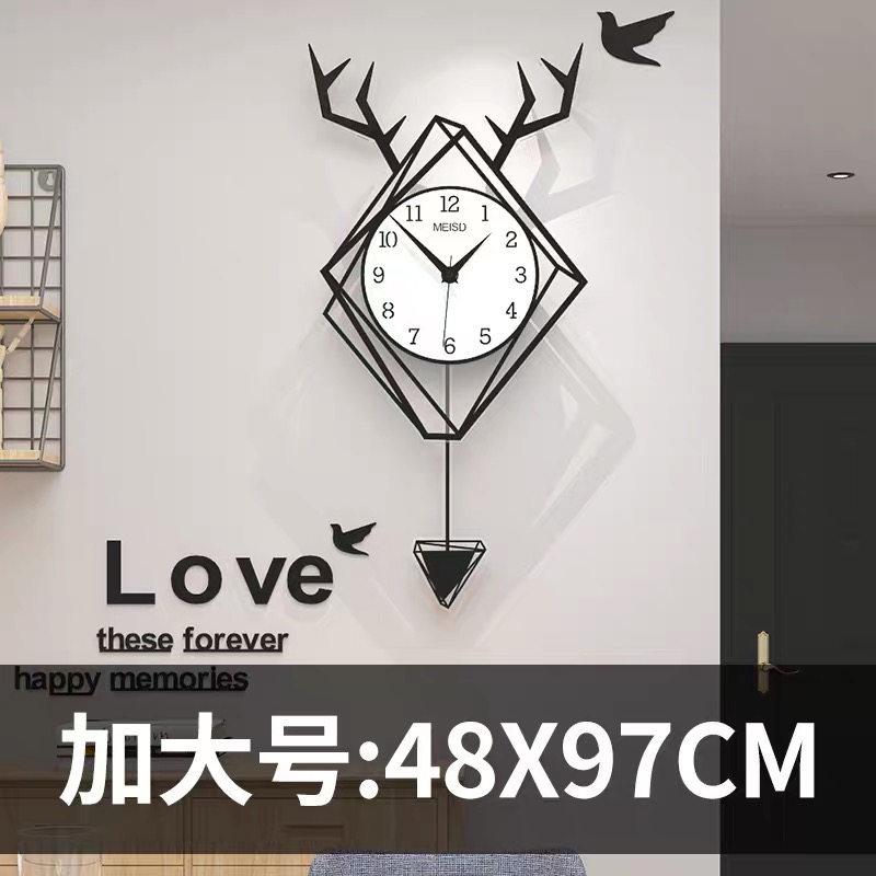 北欧鹿头墙面装饰挂件创意背板墙客厅壁饰现代简约餐厅背景墙壁挂 三维工匠 加大号:48*97cm高清大图