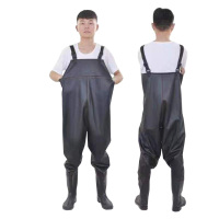 邦能之星下水裤连体背带防水坑道鞋裤捕鱼抓鱼坑道服N312111/件(加厚款) 均码 N312111