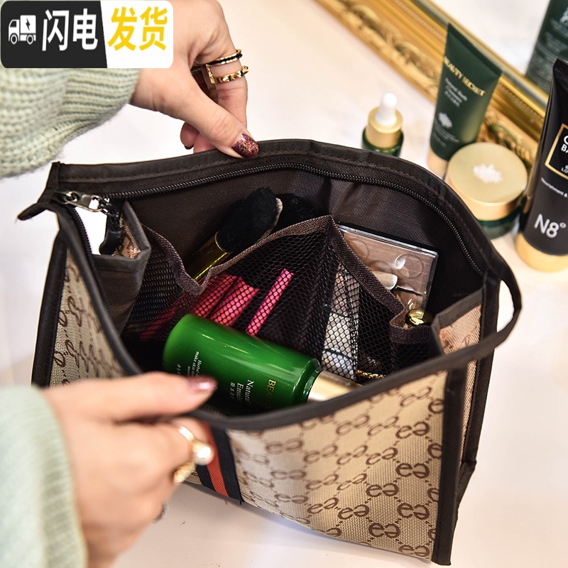 三维工匠化妆包袋小号便携迷你韩国大号容量洗漱包随身手拿包清新时尚简约收纳包高清大图