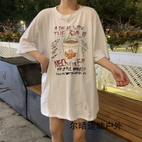 牛油果绿色t恤女半袖超火cec短袖2019新品潮宽松上衣服中长款夏装