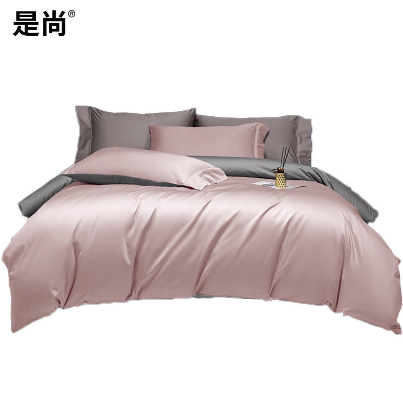 是尚 床上用品四件套 贡缎100支高密 颜色可选含手提袋 适用1.8米