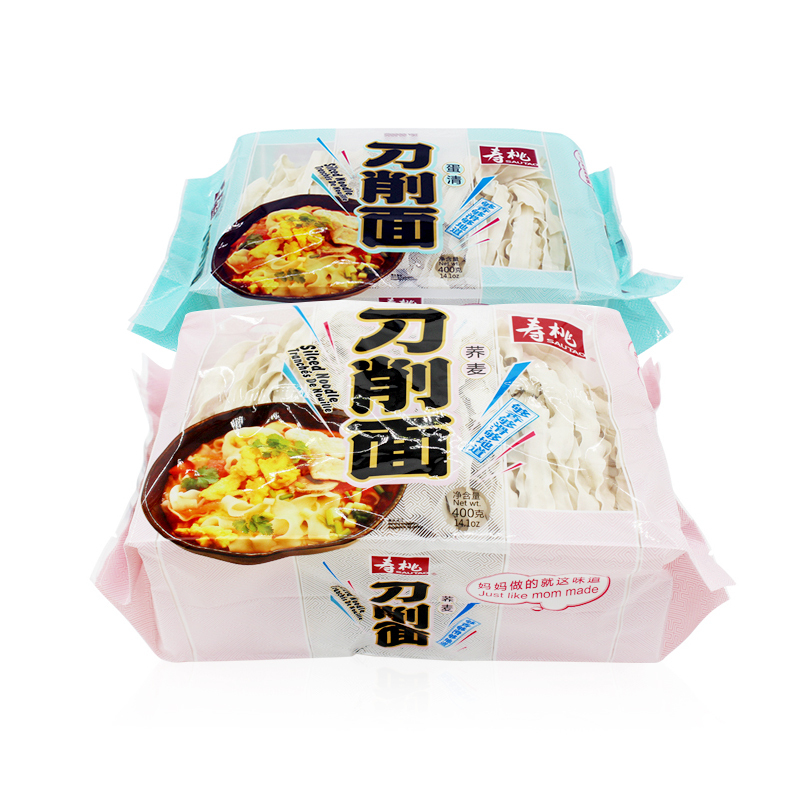寿桃非油炸面条煮面汤面台式刀削面荞麦蛋清2口味组合 400g*4包