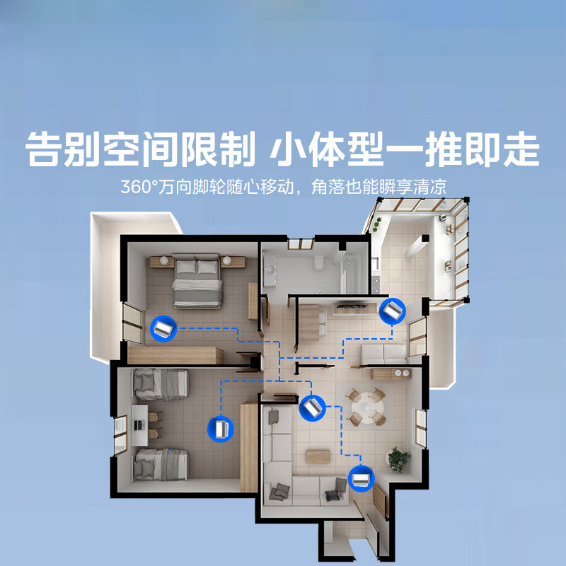 美的(Midea)移动空调大1匹单冷 一体机空调 家用厨房空调 免安装免排水 KY-26/N1Y-PQ