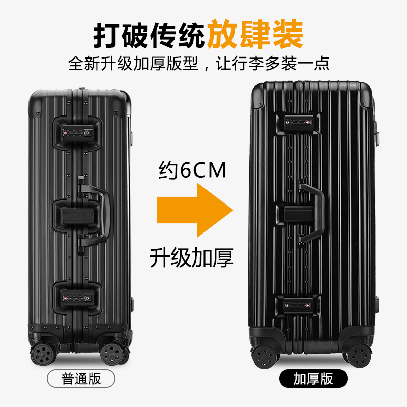 SGG大容量行李箱32寸女韩版运动版加厚铝框拉杆箱万向轮30寸复古旅行箱出国托运箱男26寸商务皮箱34寸超大密码箱硬箱子