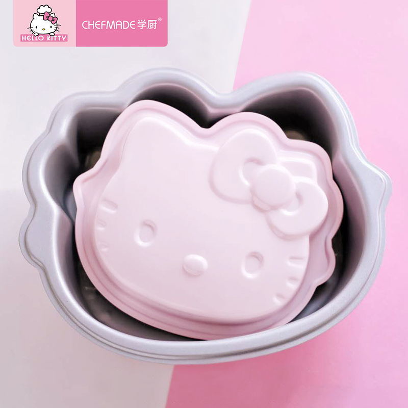 学厨HELLO KITTY(正版授权) 烘焙模具 8寸慕斯模具凯蒂猫猫头 厨房工具KT7028