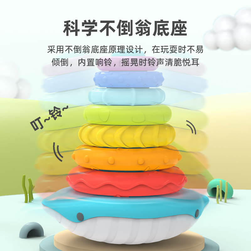 童启萌鲸鱼套圈XQS2067C颜色随机益智高清大图