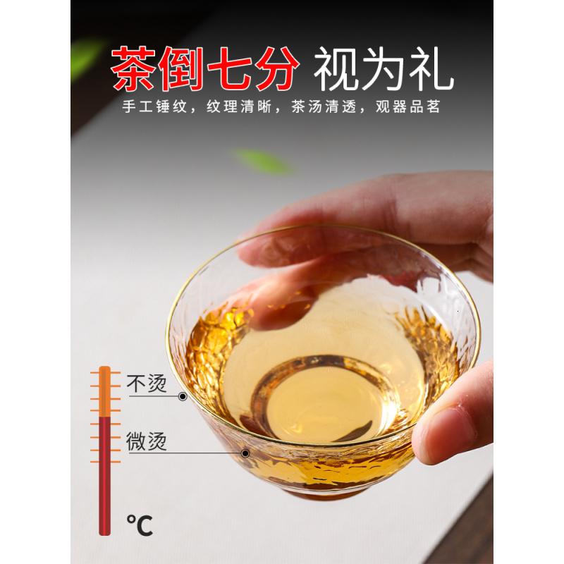 家柏饰(CORATED)品茗杯锤纹玻璃茶杯家用办公喝茶杯日式大容量透明杯190083Z高清大图