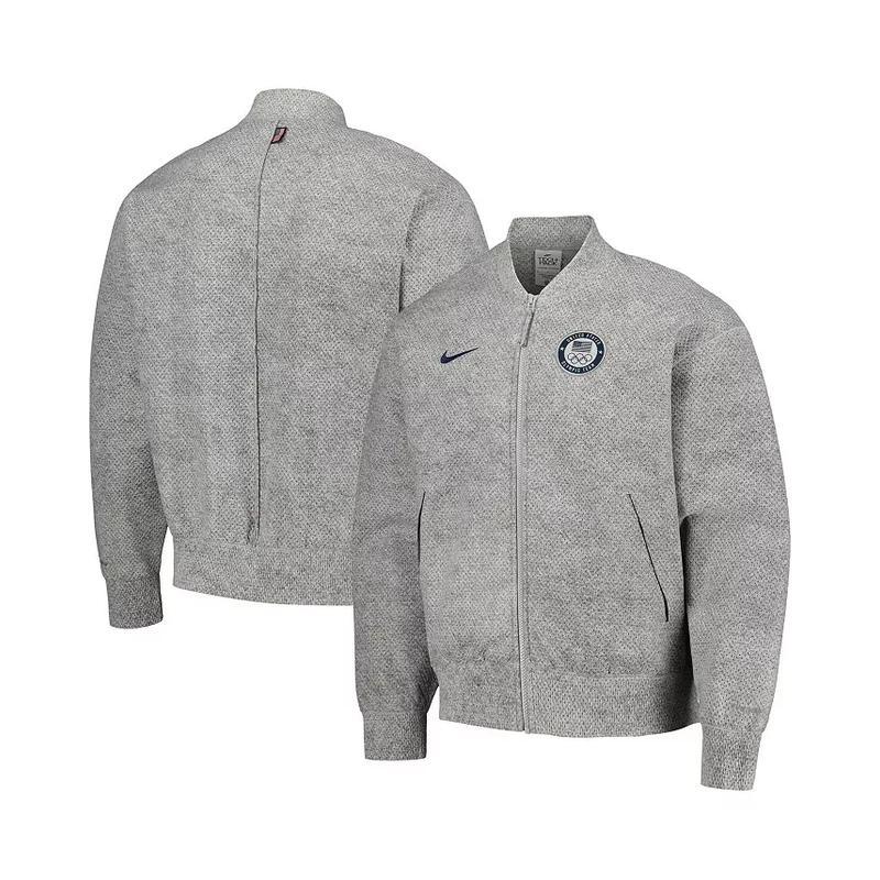 耐克(NIKE)男士灰色美国队2024夏季奥运会媒体日全拉链运动夹克官