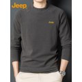 Jeep吉普德绒长袖t恤男士半高领休闲上衣2025年秋季保暖打底衫e