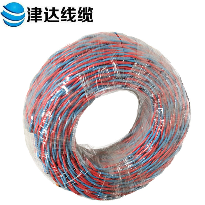 津达线缆 电线电缆 国标铜芯双色双绞线 100米/盘