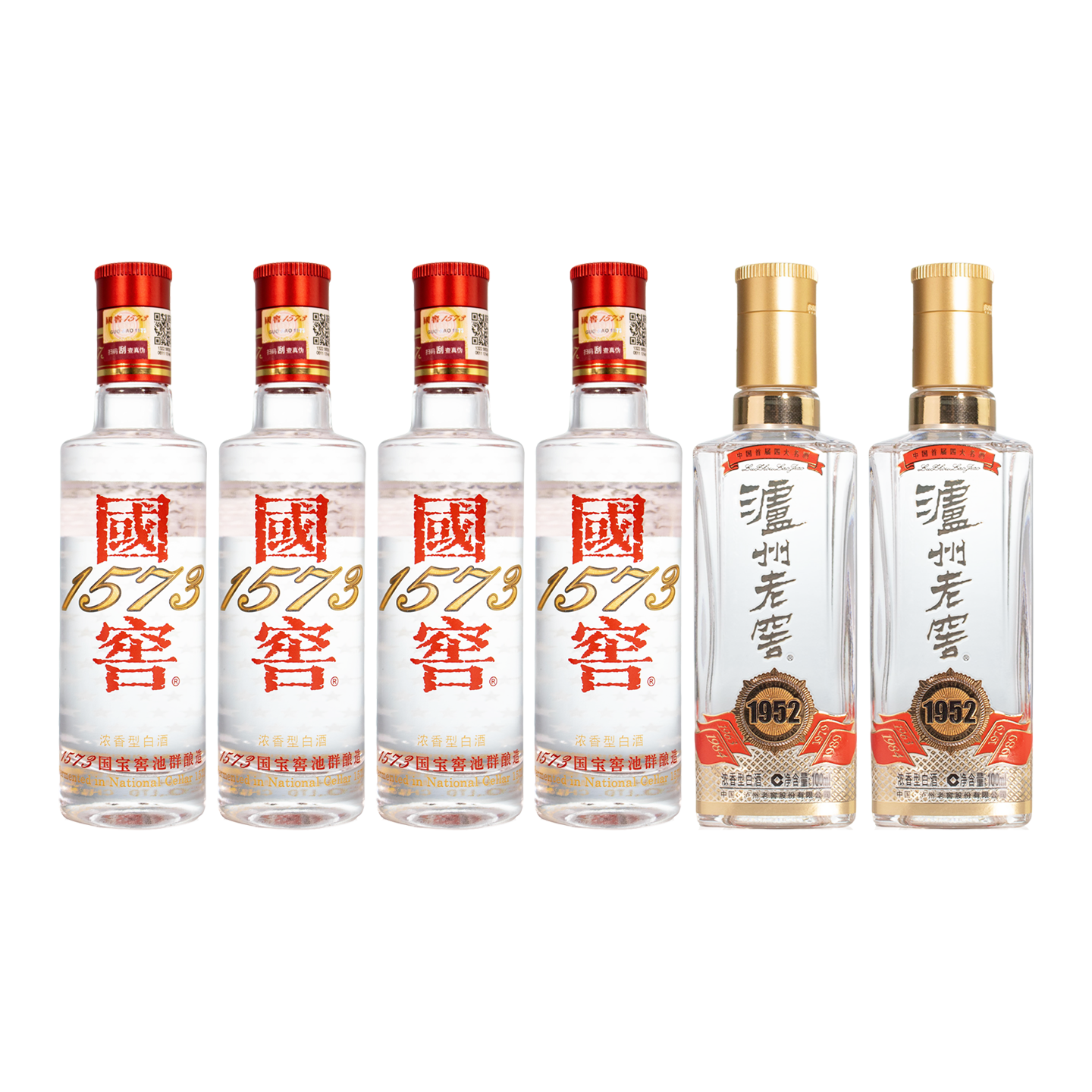泸州老窖 国窖1573 52度100ml*4+1952 52度100ml*2 组合 41/60高清大图