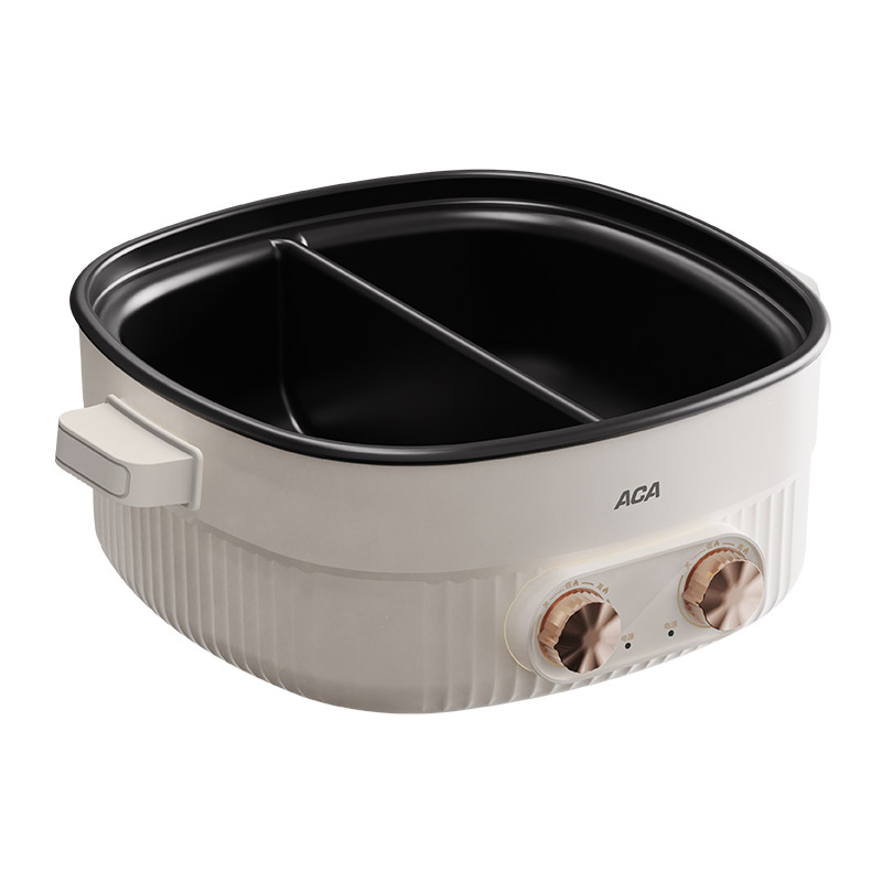 北美电器(ACA) 双控鸳鸯锅 ALY-G05HG01J 白色 5.0L高清大图