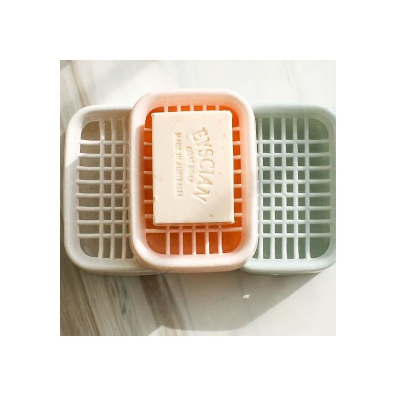 肥皂盒沥水家用便携创意带盖大号皂架塑料简约双层双格香皂盒|3个装【2绿1粉】
