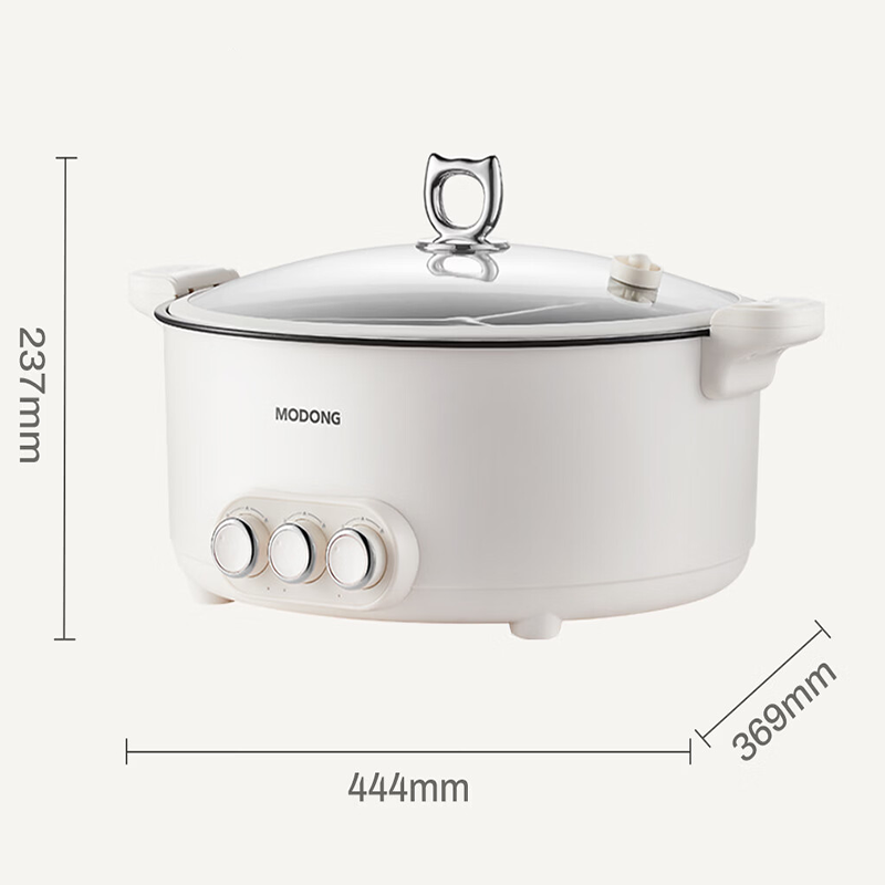 摩动(modong)家用多功能电火锅5.6L 三宫格三控温MD-HGE10-T高清大图