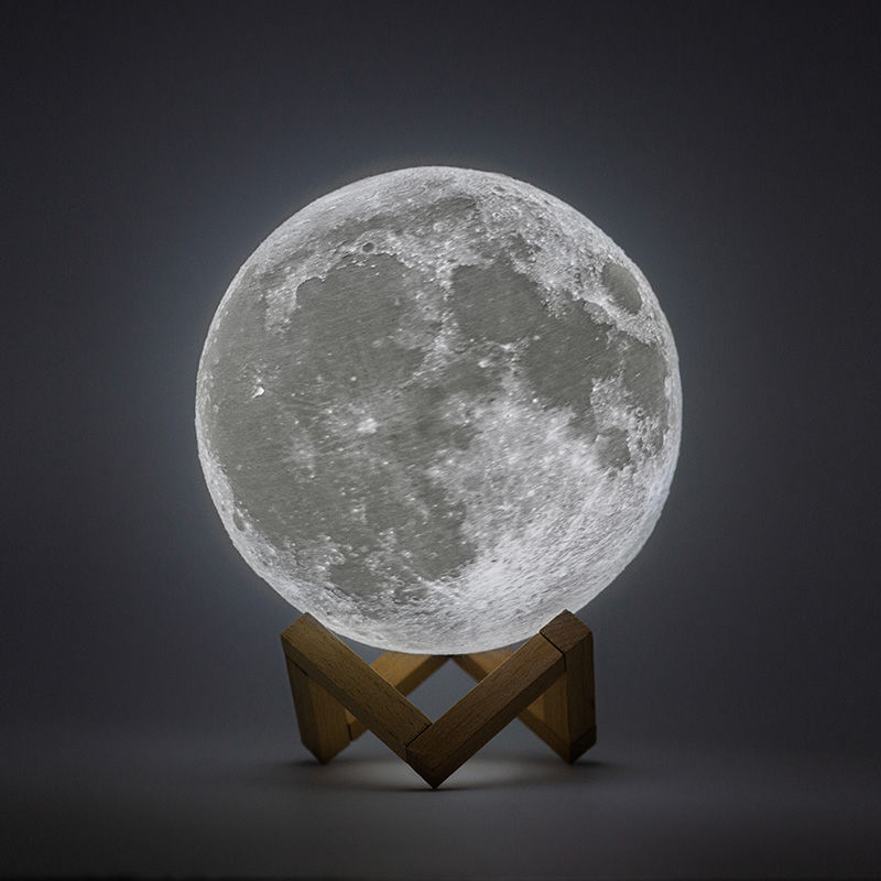 3d打印月球灯月亮灯无接缝浪漫创意生日礼物女生男充电led小夜灯