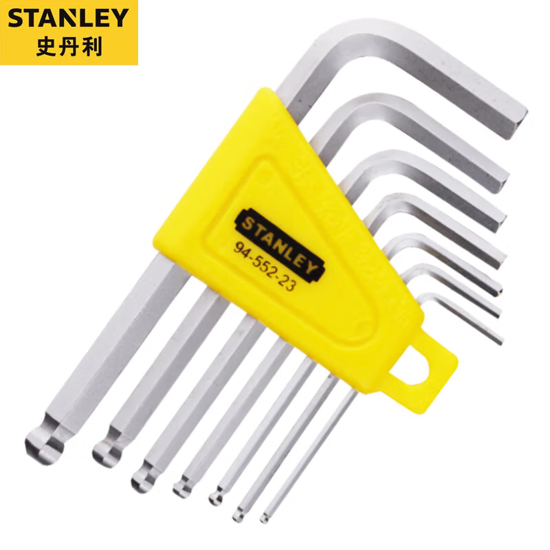 史丹利(STANLEY)94-552-23 7件套英制短柄球头内六角扳手 组合套装 六棱螺丝刀L型高清大图