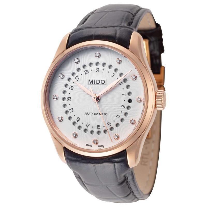 美度midobellunaii时尚商务简约百搭日历防水皮革女士机械手表m