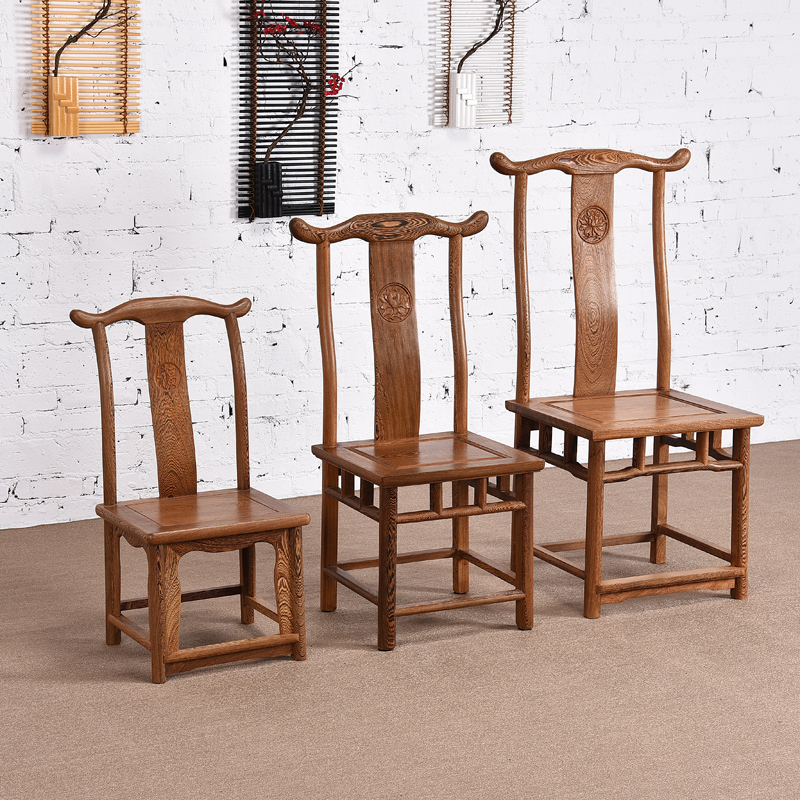 红木餐椅鸡翅木闪电客官帽椅家用餐厅仿古中式实木书房牛角椅子靠背茶