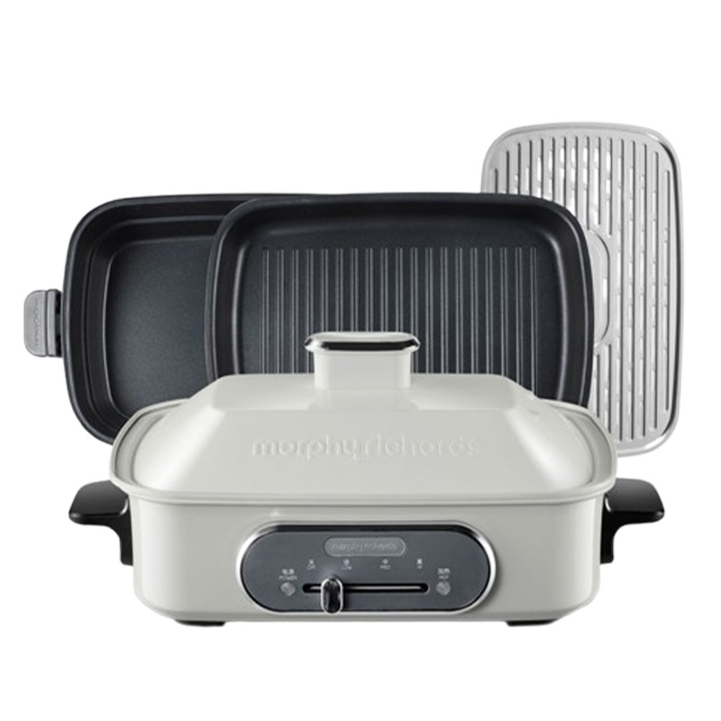 摩飞电火锅不沾涂层耐磨防刮高温不变色清洗方便白色MR9088高清大图