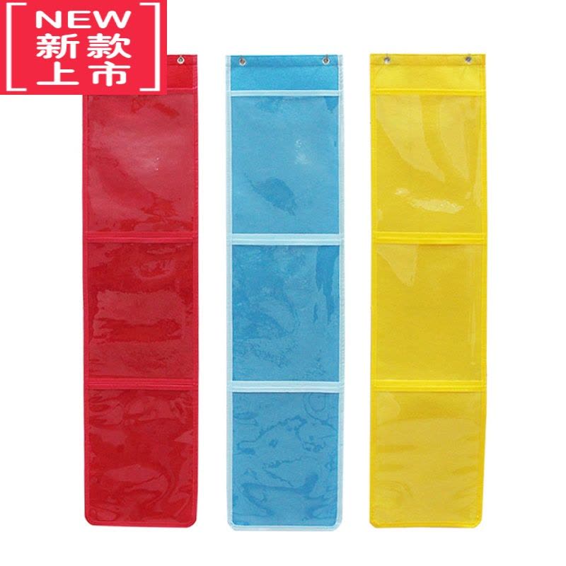 可莉允美术作品展示袋幼儿园绘画书袋a4竖版画画收纳袋透明图书挂墙挂袋图片