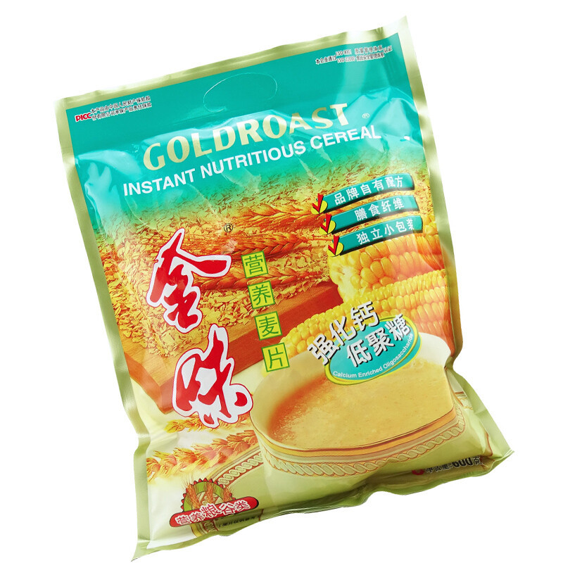 金味麦片强化钙低聚糖600g包装营养燕麦片早餐即食冲饮